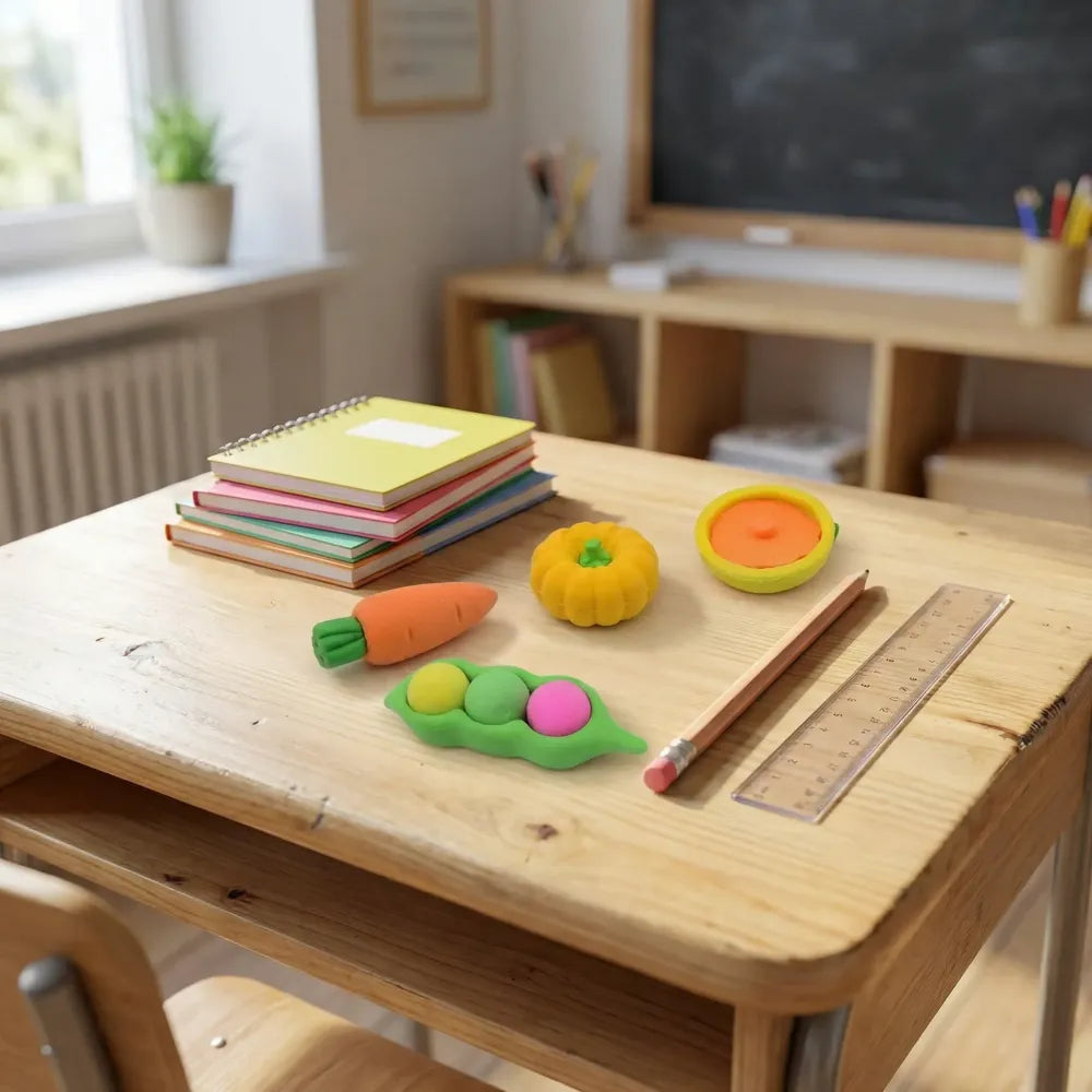 Fun 3d character erasers - office