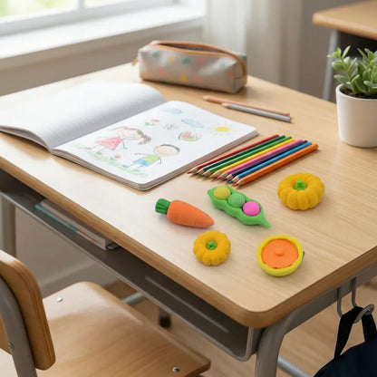 Fun 3d character erasers - office