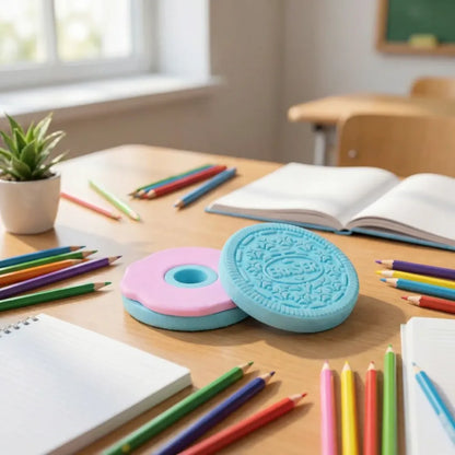 Fun biscuit-shaped eraser - office