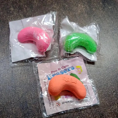 Fun cashew-shaped kids eraser - office