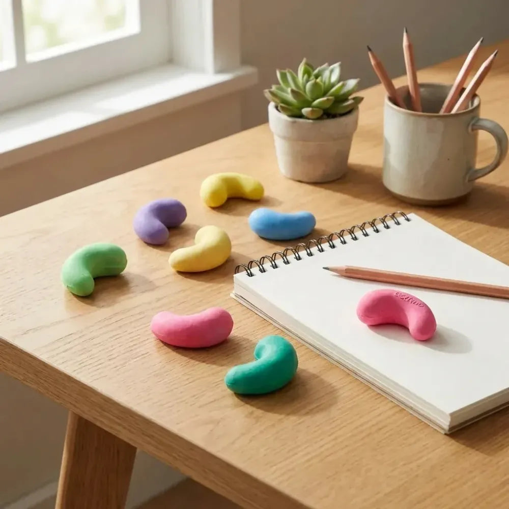 Fun cashew-shaped kids eraser - office