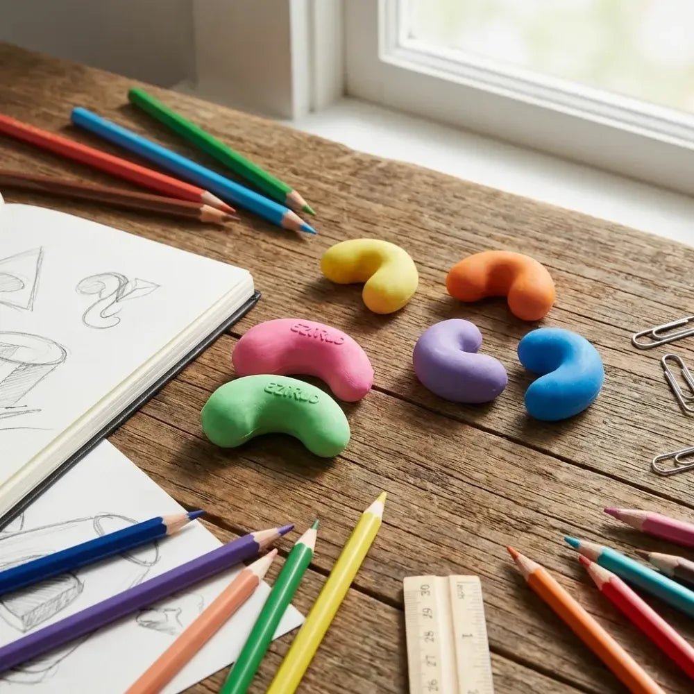 Fun cashew-shaped kids eraser - office
