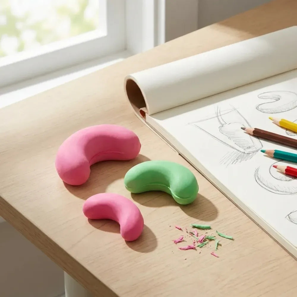 Fun cashew-shaped kids eraser - office