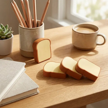 Fun toast bread erasers - office