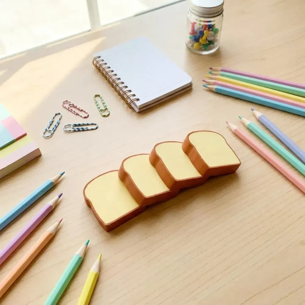Fun toast bread erasers - office