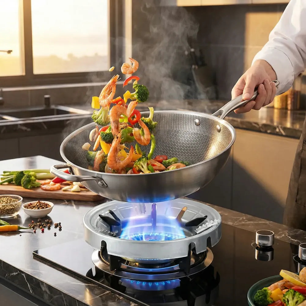 Gas stove fire & windproof saving stand