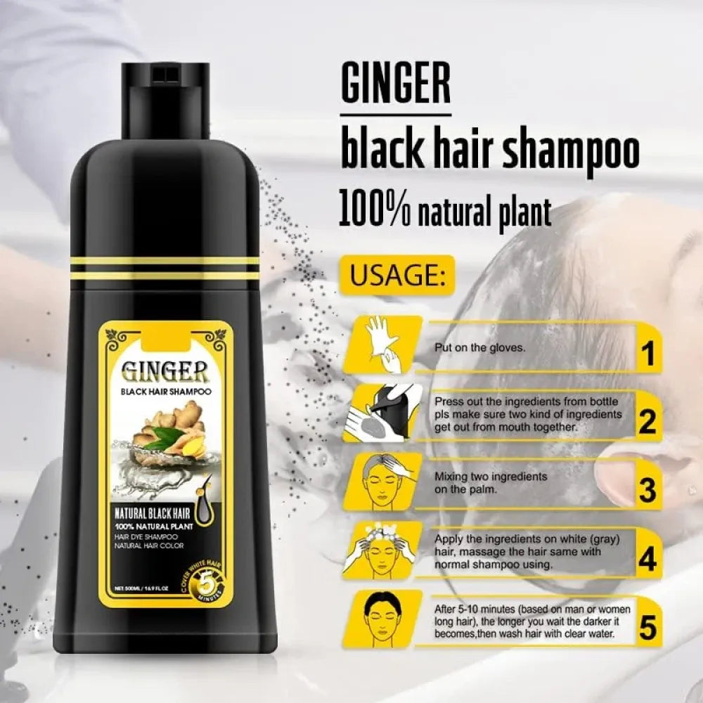 Ginger black hair shampoo – 300ml
