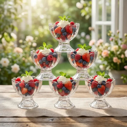 Glass dessert bowl set – 6 pcs - home & kitchen