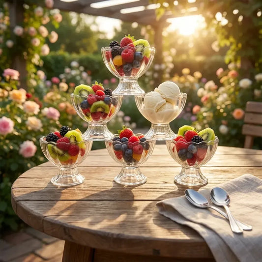 Glass dessert bowl set – 6 pcs - home & kitchen