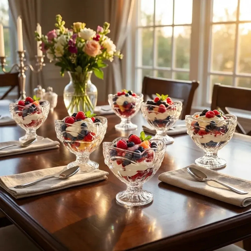 Glass dessert cup set – 6 pcs - home & kitchen