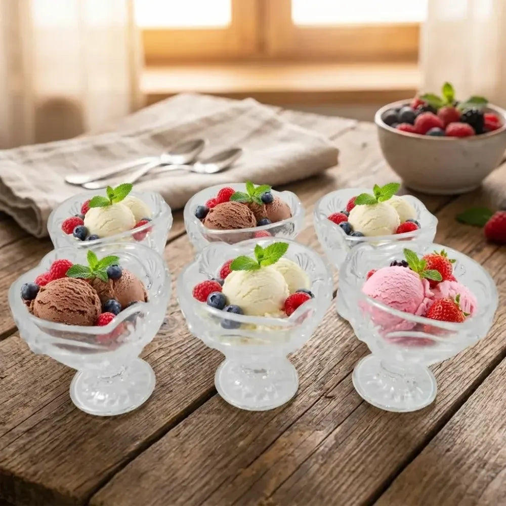 Glass dessert cup set – 6 pcs - home & kitchen