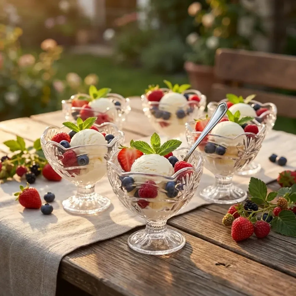 Glass dessert cup set – 6 pcs - home & kitchen