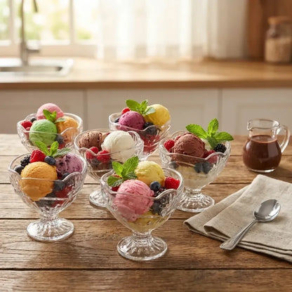 Glass dessert cup set – 6 pcs - home & kitchen