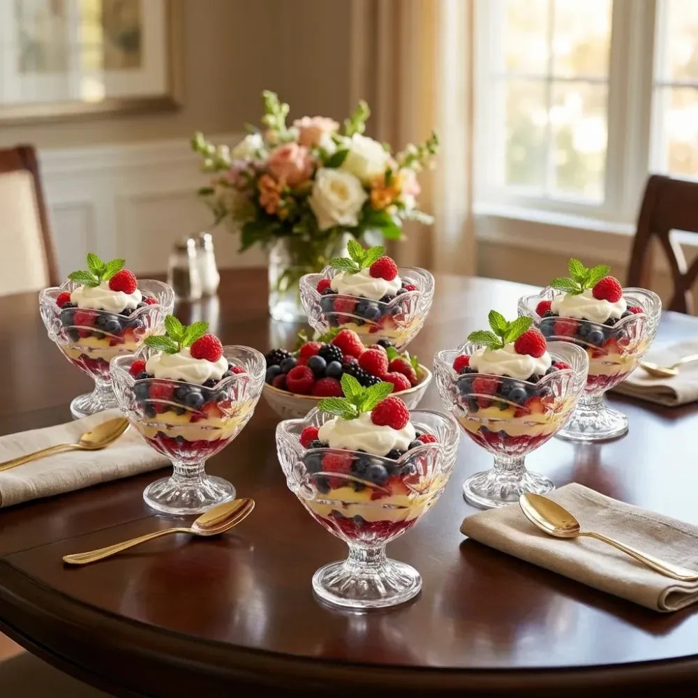 Glass dessert cup set – 6 pcs - home & kitchen