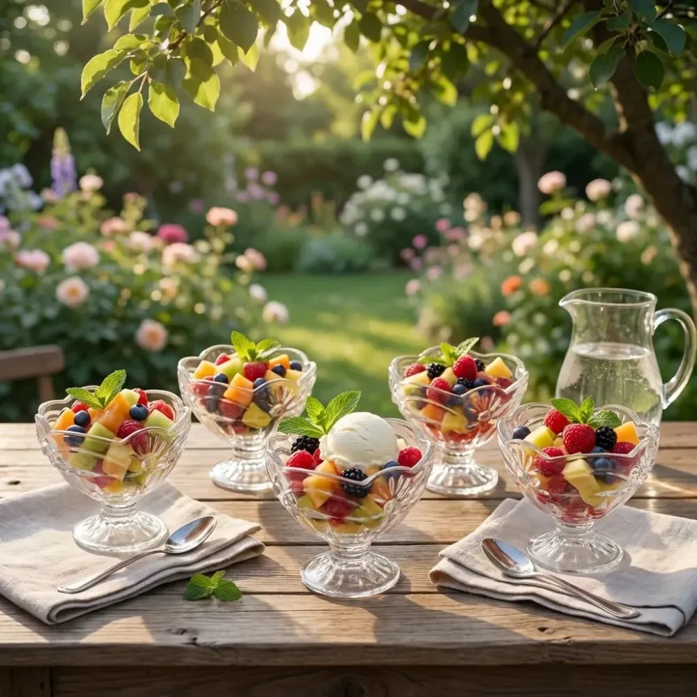Glass dessert cup set – 6 pcs - home & kitchen