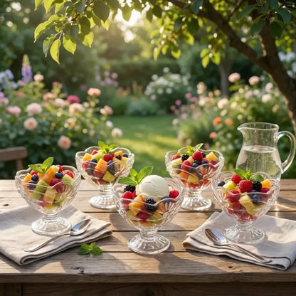 Glass dessert cup set – 6 pcs - home & kitchen