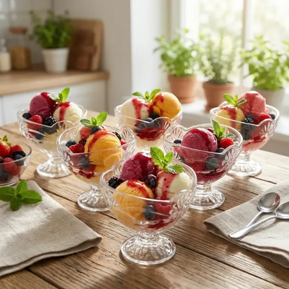 Glass dessert cup set – 6 pcs - home & kitchen