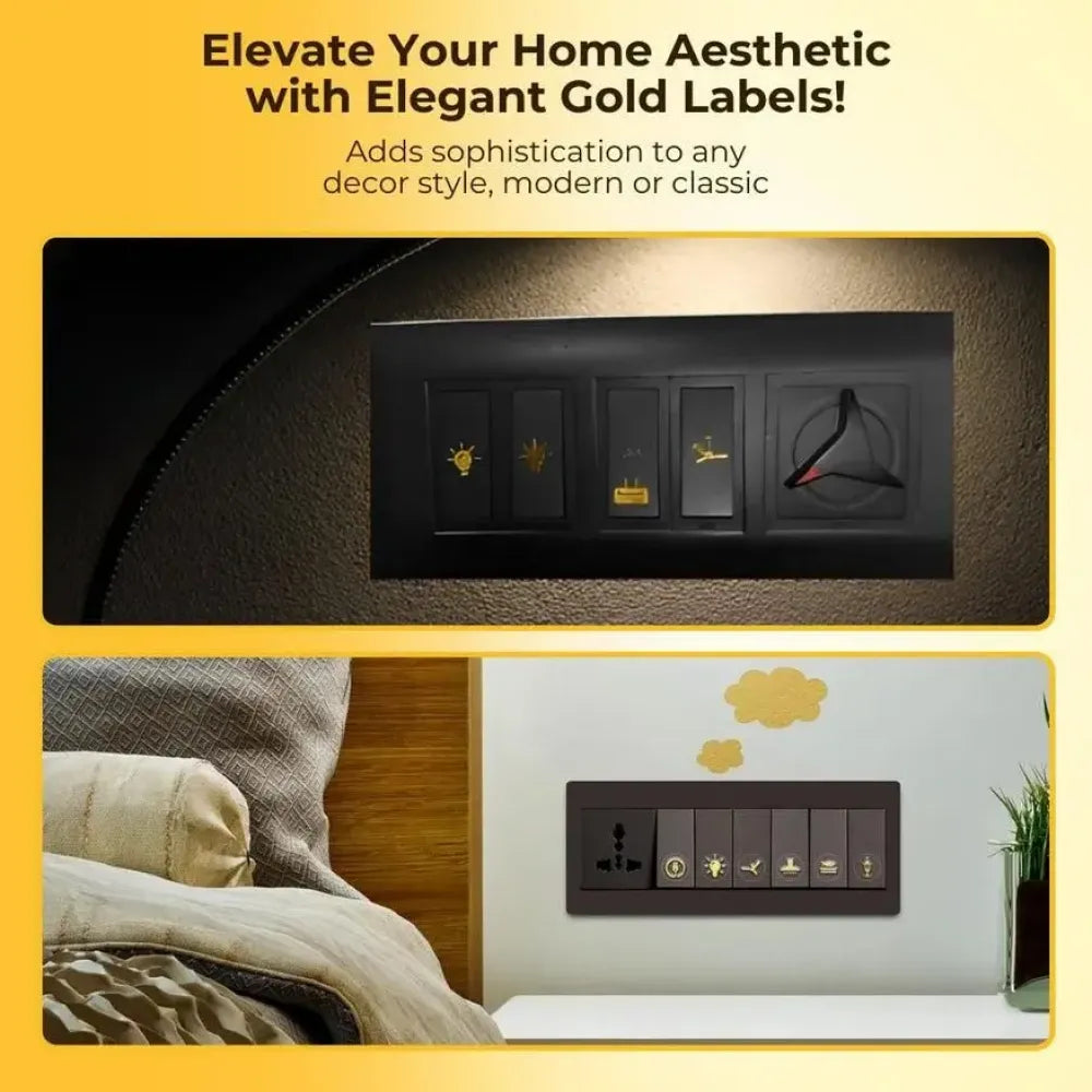 Gold functional switch stickers