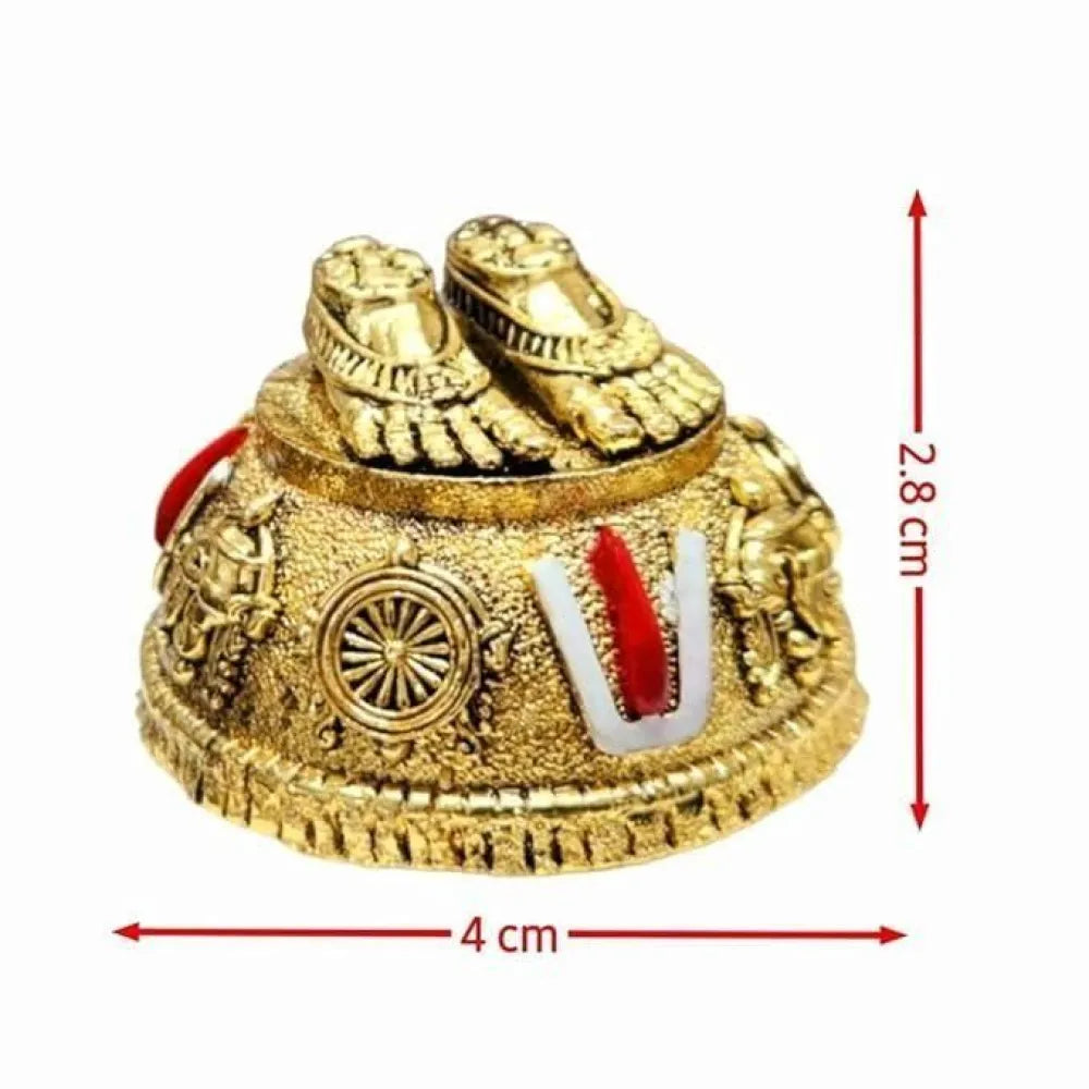 Gold plated antique lord balaji charan paduka