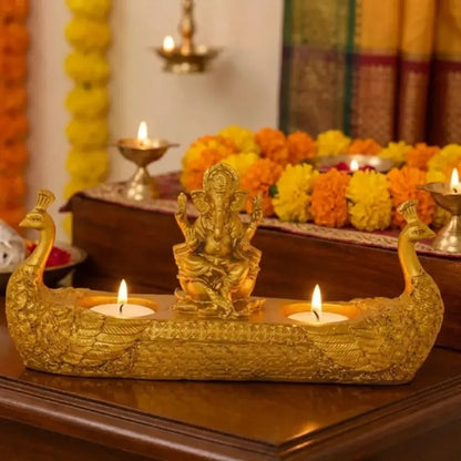 Golden ganesha diya - home essentials