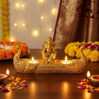 Golden ganesha diya - home essentials