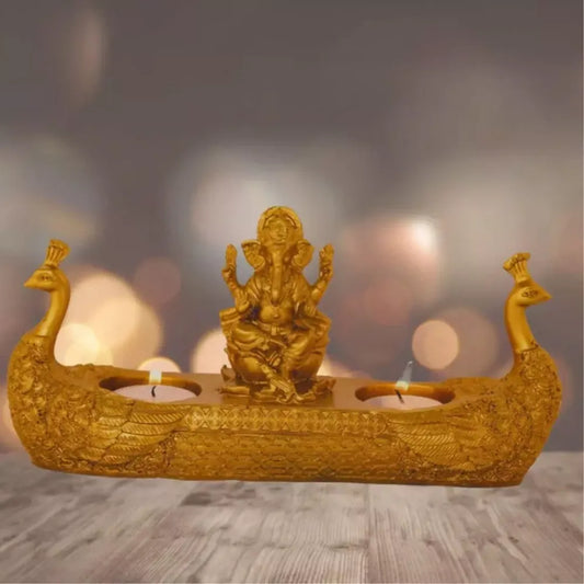 Golden ganesha diya - home essentials