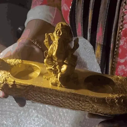 Golden ganesha diya - home essentials