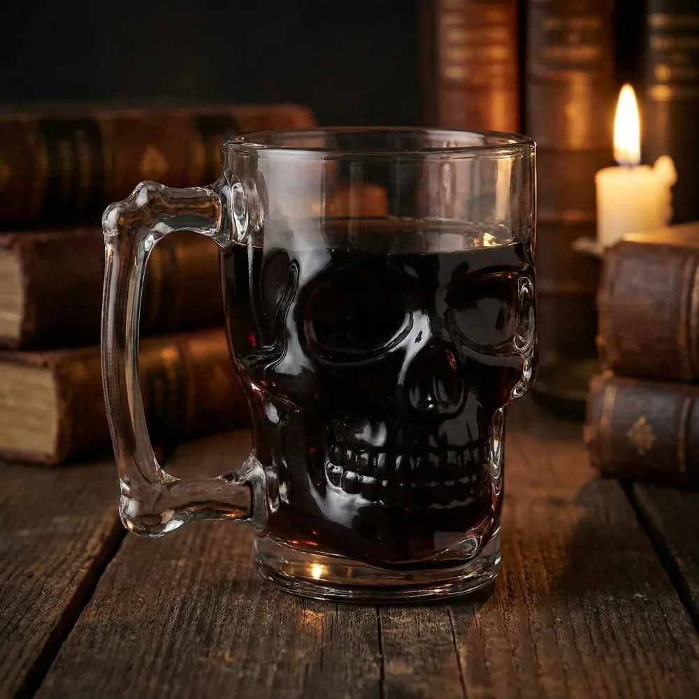 Gothic skull beer glass - home essentials