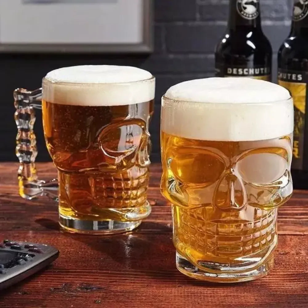 Gothic skull beer glass