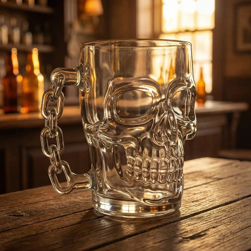 Gothic skull beer glass - home essentials