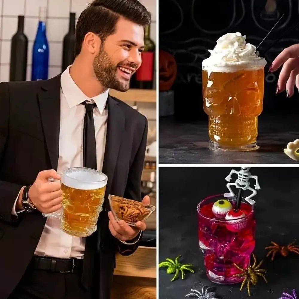 Gothic skull beer glass