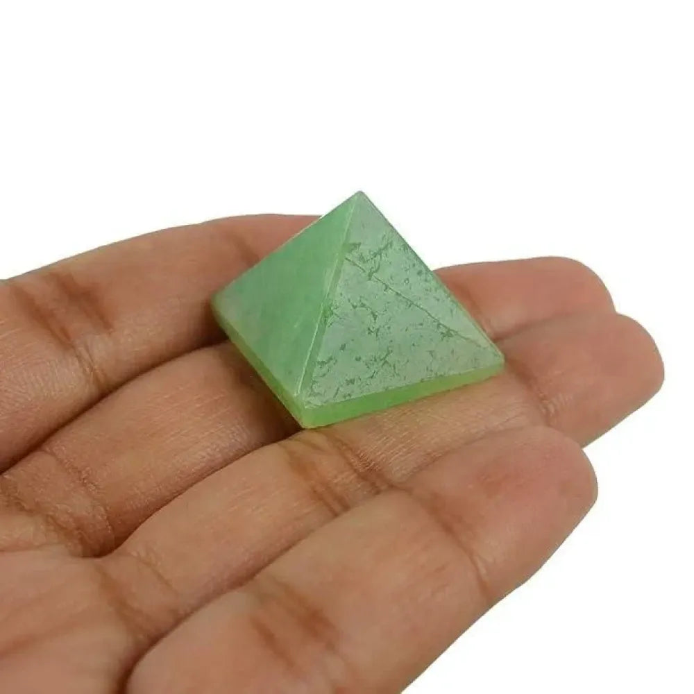 Green jade healing pyramid
