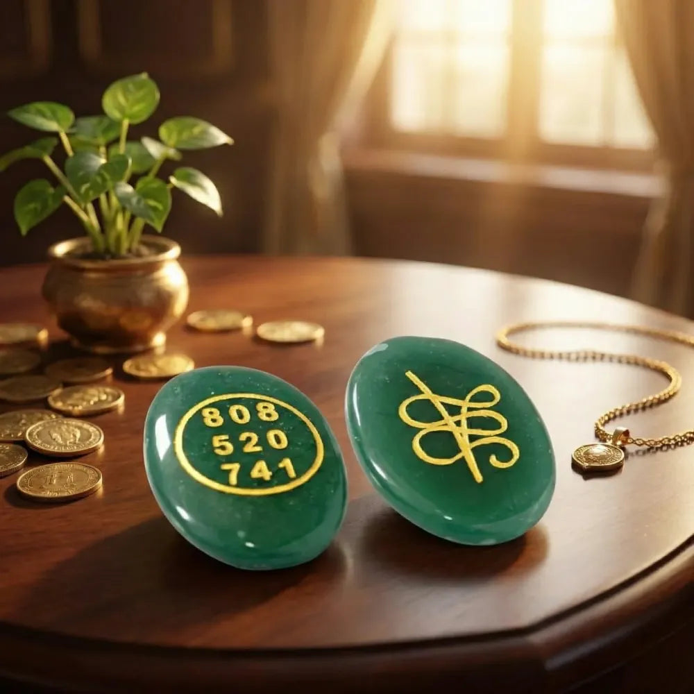 Green jade money magnet coin