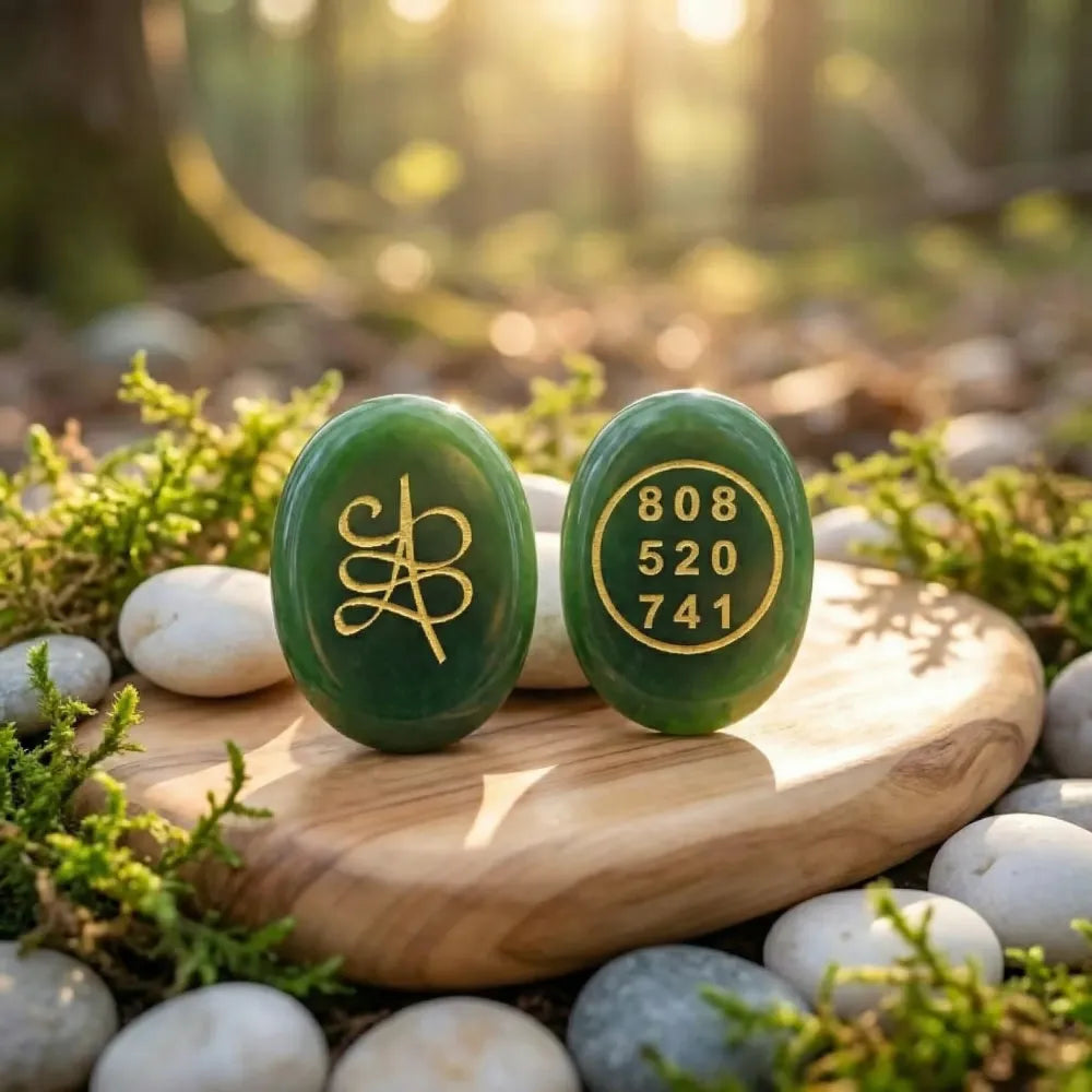 Green jade money magnet coin