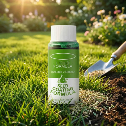 Green lawn seed booster - gardening