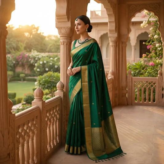 Green meenakari & kundan necklace set - jeweller set