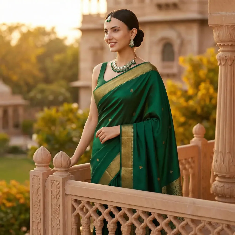 Green meenakari & kundan necklace set - jeweller set