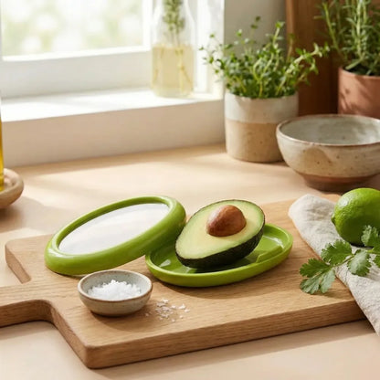 Green oval shape vegetable container premium fruits saver keeper (1 pc) - kitchen tool