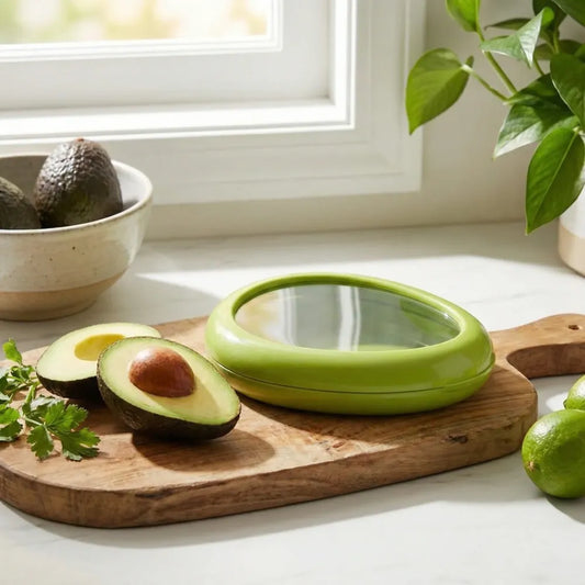 Green oval shape vegetable container premium fruits saver keeper (1 pc) - kitchen tool