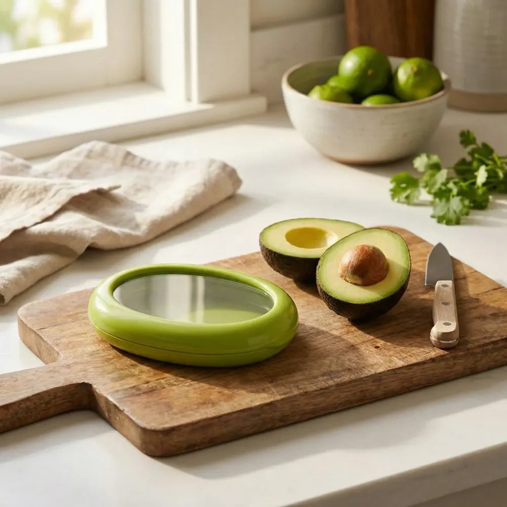Green oval shape vegetable container premium fruits saver keeper (1 pc) - kitchen tool