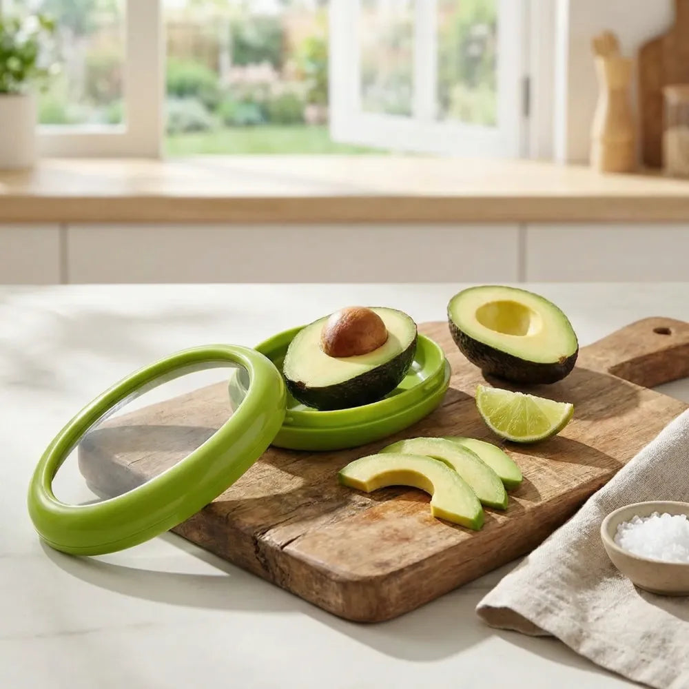 Green oval shape vegetable container premium fruits saver keeper (1 pc) - kitchen tool