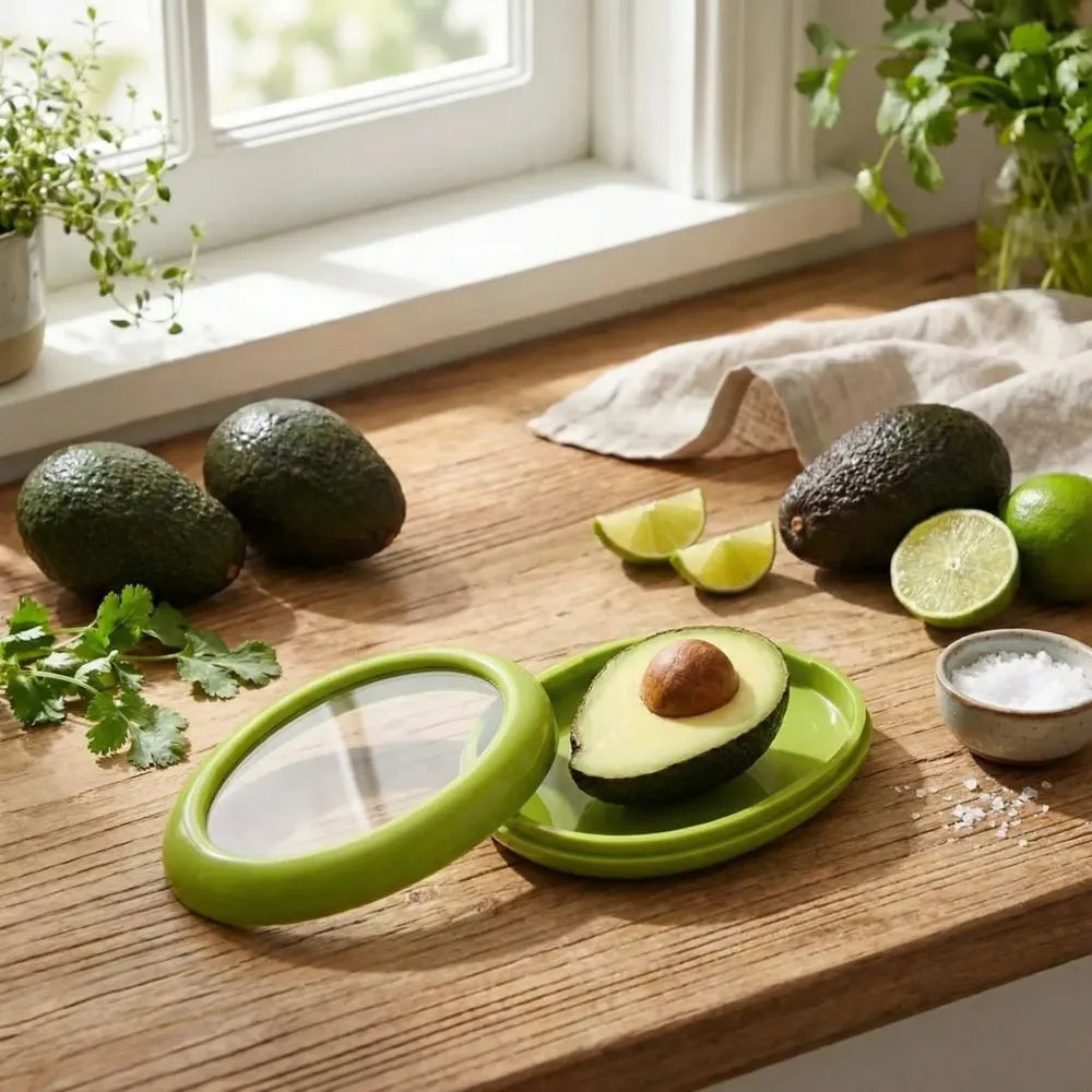 Green oval shape vegetable container premium fruits saver keeper (1 pc) - kitchen tool