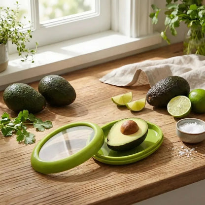Green oval shape vegetable container premium fruits saver keeper (1 pc) - kitchen tool
