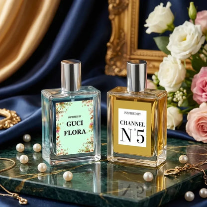 Gucci flora & chanel n°5 inspired perfume – pack of 2