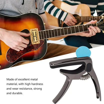 Guitar capo with pick holder - home improvement