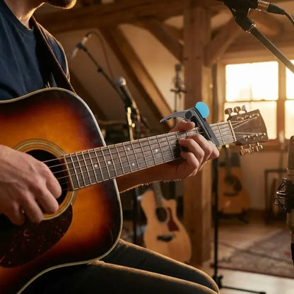 Guitar capo with pick holder - home improvement