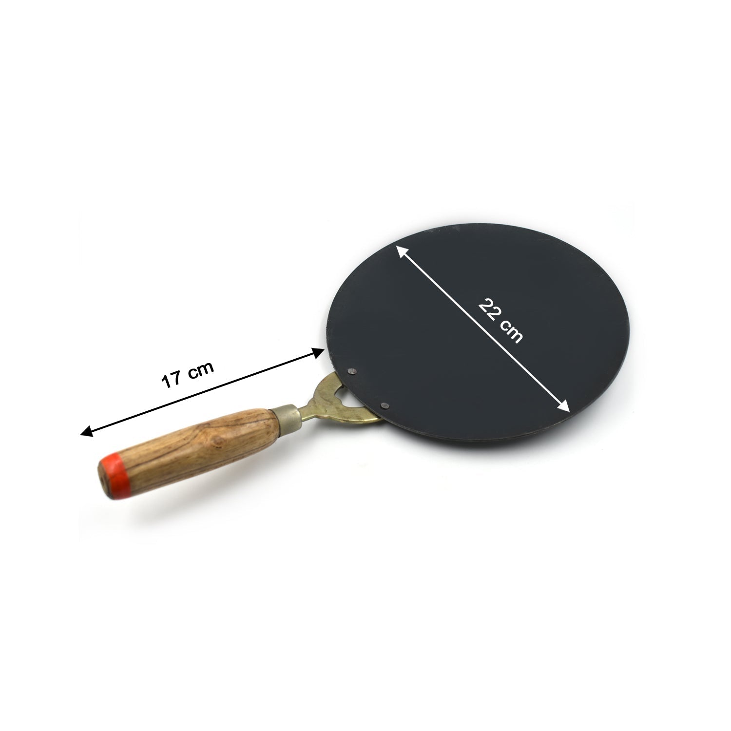 Wooden handle iron tawa
