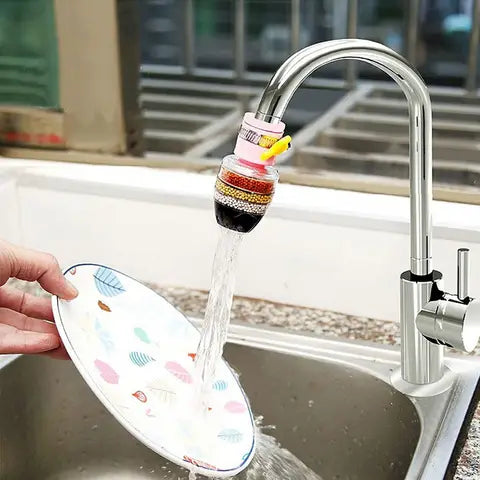 Multi-layer activated carbon water faucet mount filter (assorted color)