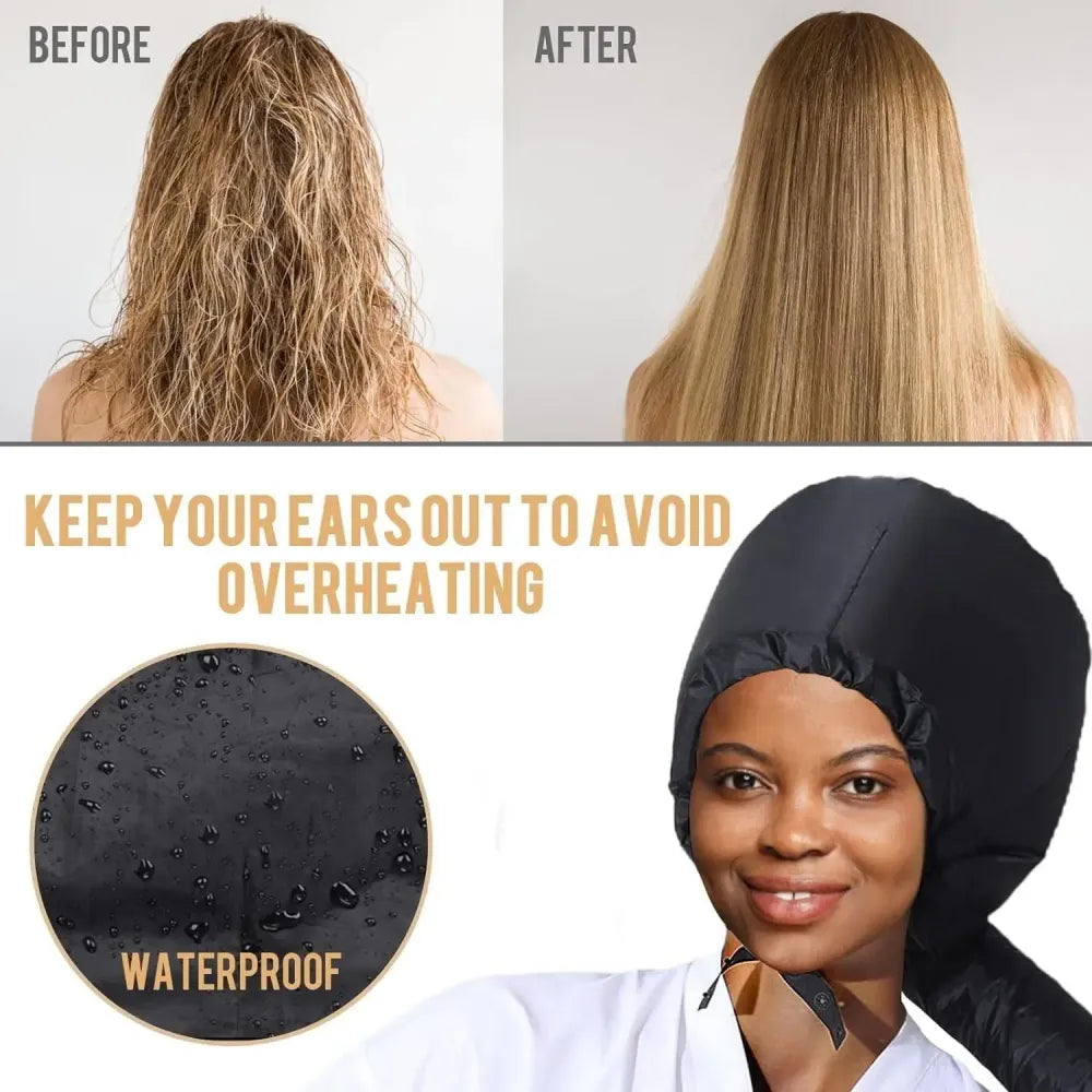 Hair dryer hooded diffuser cap