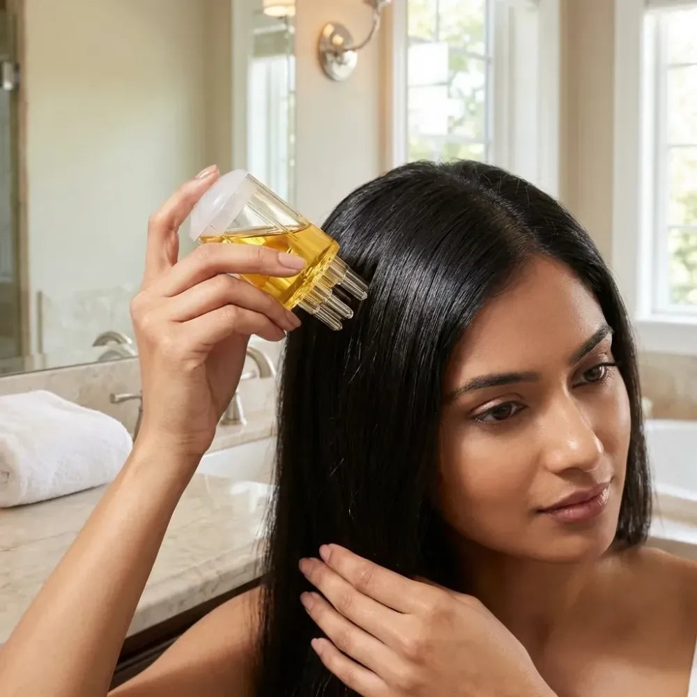 Hair treatment applicator brush - care